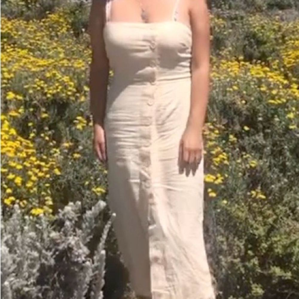 Urban Outfitters Strapless Cream Dress